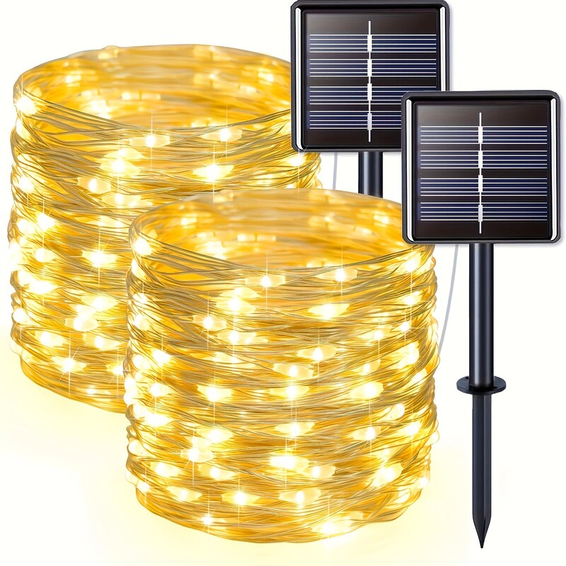 Solar Copper Wire Lights Led Christmas Star Decorative String Lights Pastoral Landscape-Controlled Outdoor Copper Wire Garden Lights