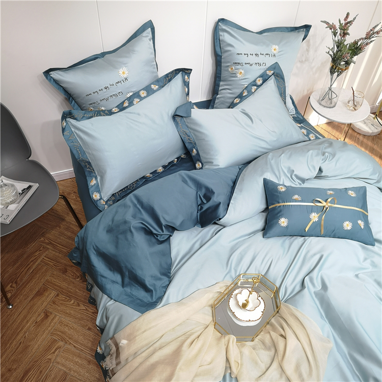 Mùa xuân và mùa hè phong cách mục vụ cotton 60 bông dài chủ yếu bông thêu bốn mảnh chăn bông đơn giản bộ đồ giường - Bộ đồ giường bốn mảnh chăn ga tencel
