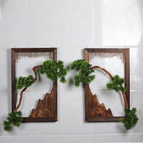 Creative living room wall decoration welcome Pine solid wood wall porch bedroom corridor background wall simple pendant