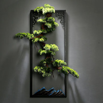 Living room entrance background hanging wall wrought iron decoration Wall Wall Wall three-dimensional wall hanging hotel restaurant Tea Room Chinese pine pendant