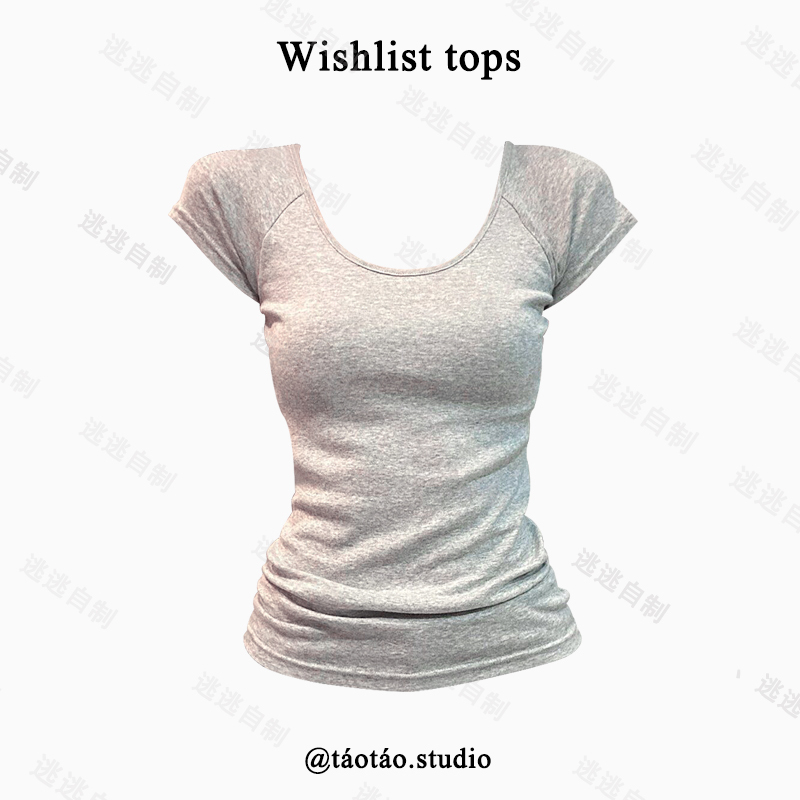 Escape Escape LAOSHU American Retro Raglan Short-Sleeve T-Shirt for Women, New Summer Style, Slim Fit, Waist-Cinching, Inner Layering Top Escape Escape LAOSHU American Retro Raglan Short-Sleeve T-Shirt for Women, New Summer Style, Slim Fit, Waist-Cinching, Inner Layering Top