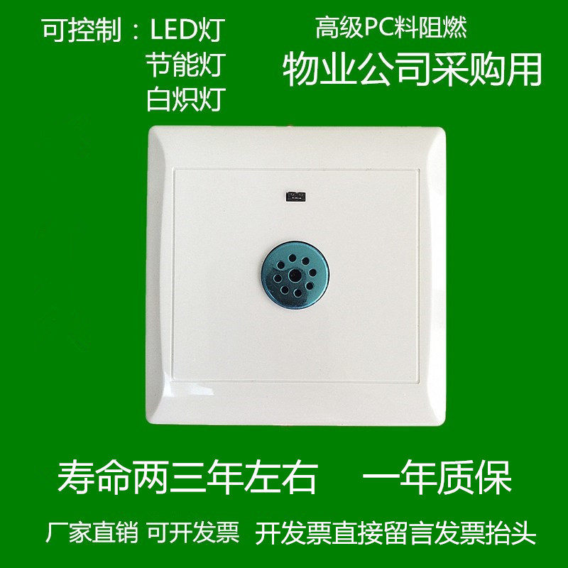 Type 86 concealed embedded second-line sound and light control delay switch LED sound control switch floor induction switch panel