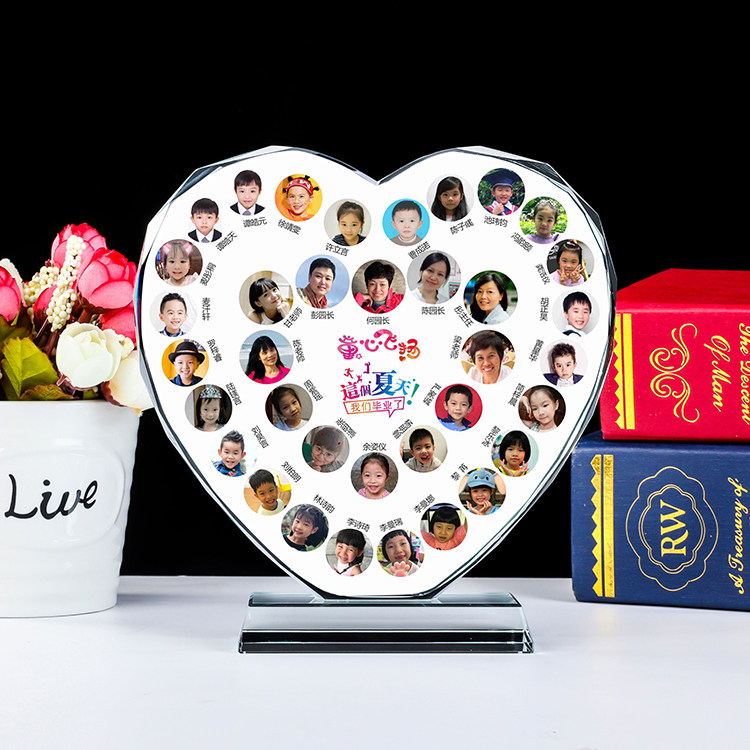 Kindergarten graduation season photo custom crystal photo frame large class elementary school ten year old adult gathering souvenir