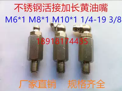 Stainless steel live connection long cream nozzle customized all kinds of stainless steel nozzle M6 * 1M8*1M10*1 1 8 1 4