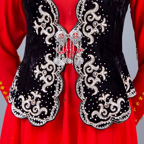 Этнический жилет, костюм, бархатный ростомер, облегающий крой