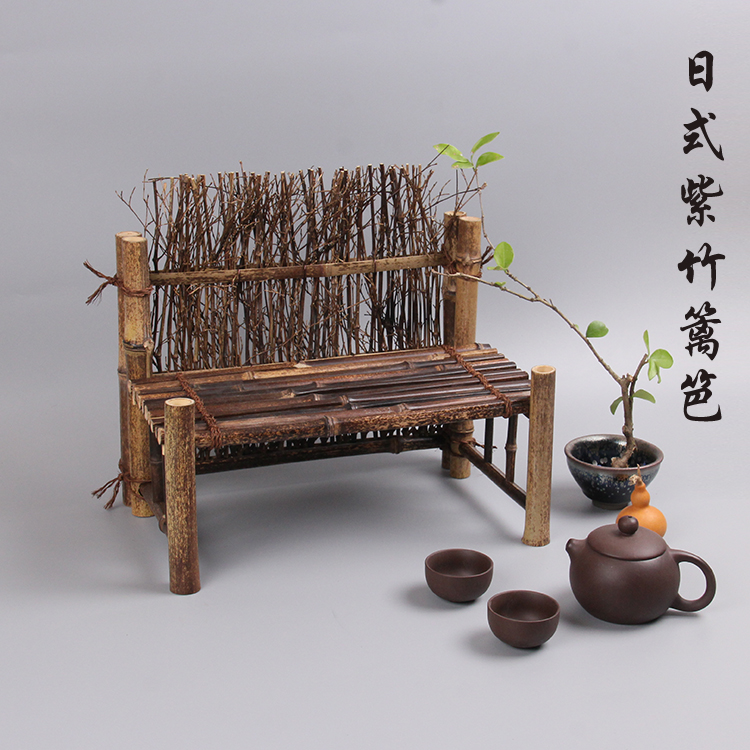 Bamboo Products Bamboo Fence Screen Fence Small Fence Purple Bamboo Screen Shelf Day Style Tea Table Gardening Creative Decoration Pendulum