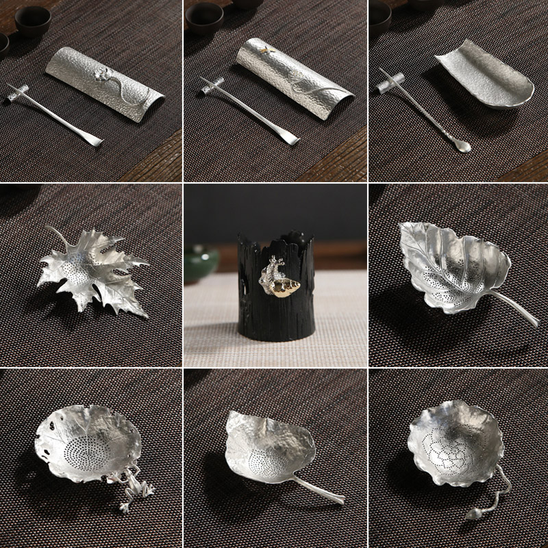 Pure Tin Tea Leak Filter Tea Leaf Brass Tea Maker Bodhi Leaf Filter Screen for Tea Artisanal Creative Kung Fu Tea