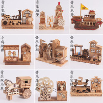 Nostalgic Bamboo Wood Products Windmill Model Furniture Decorations Pendulum pieces Handicraft Tea Table Bedroom Furnishing Creative Home