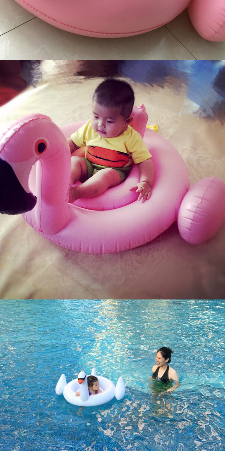 Thiên nga trắng flamingo bơi vòng trẻ em bơi lap bé bé gắn ghế bé dễ thương ghế 0-3 tuổi - Cao su nổi phao bơi tay cho bé