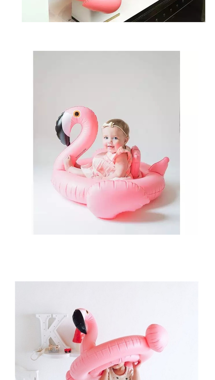 Thiên nga trắng flamingo bơi vòng trẻ em bơi lap bé bé gắn ghế bé dễ thương ghế 0-3 tuổi - Cao su nổi phao bơi tay cho bé