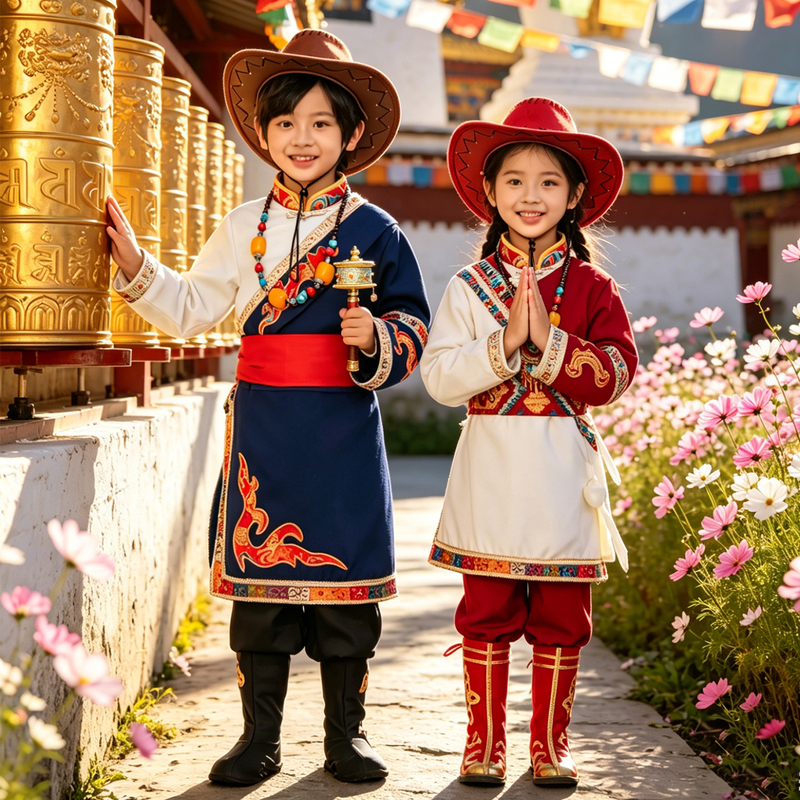 Children's Mongolian Dance Costumes for Boys, Tibetan Clothing, Ethnic Minority Costumes, National Day Performance Costumes Children's Mongolian Dance Costumes for Boys, Tibetan Clothing, Ethnic Minority Costumes, National Day Performance Costumes