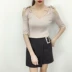 Phiên bản hàn quốc 2017 mùa hè mới phong cách mới cổ chữ V quây cổ ngắn tay ngắn màu sắc rắn rỏi áo thun nữ chạm đáy mùa hè khoác cardigan Áo len cổ chữ V