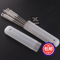 Slender straw brush pacifier brush sponge bottle brush baby baby cleaning brush with brush head cleaner cup brush