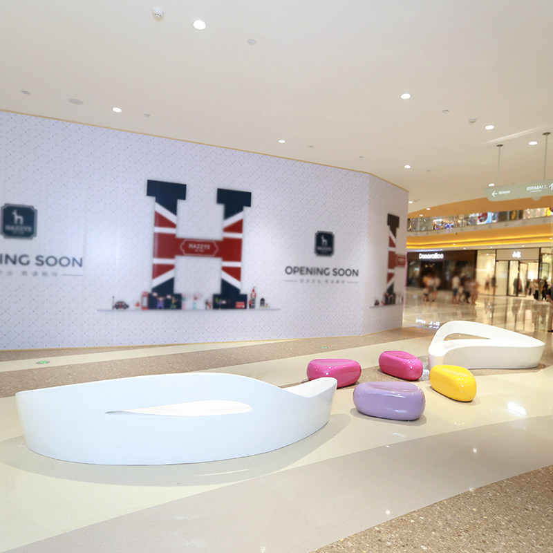 Glass Fiber Dolphin Seat Mall Casual Chair Outdoor Park Cobble Pebble Bench Creative Multiairport Lounge Chair