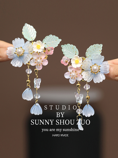 Mid-Autumn Festival Hanfu Hair Accessories for Babies, Chinese Style Super Fairy Butterfly Hair Clips for Little Girls, Ancient Style Super Fairy Hair — 5
