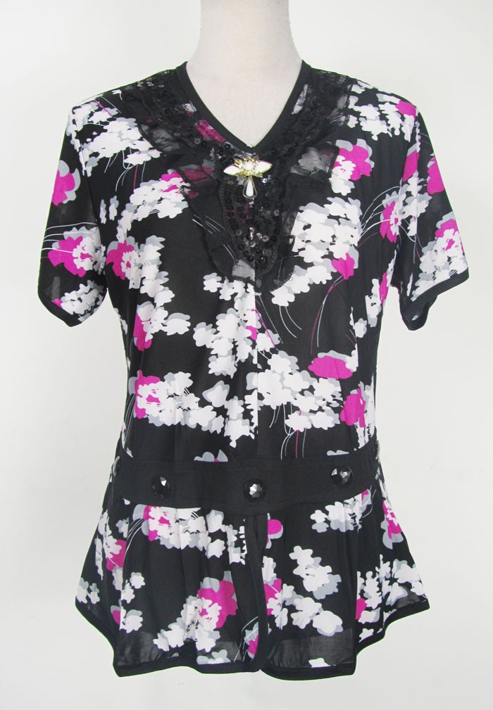 Deficit in clear cabin female short sleeve T-shirt Korean version black and white red female t blood short sleeve fashion money in old age T-shirt female short sleeve