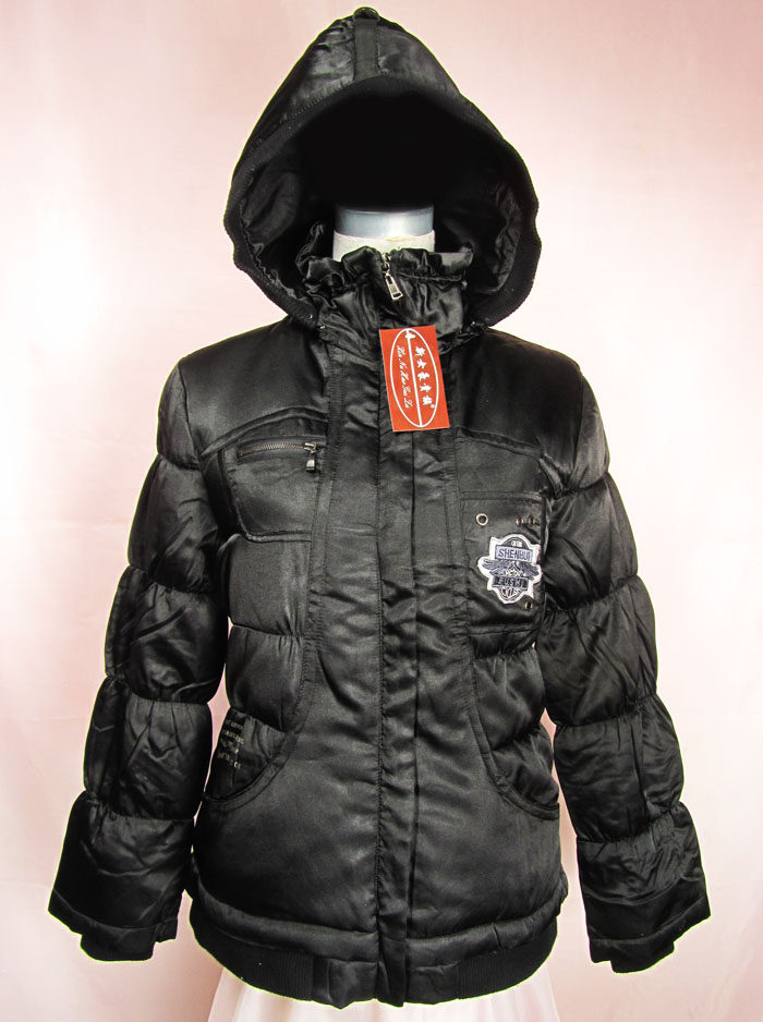 Missing Clearance at a Loss, Padded Black Hooded Sweet Wind Women's Padded Clothes Small Size Winter Padded Jacket