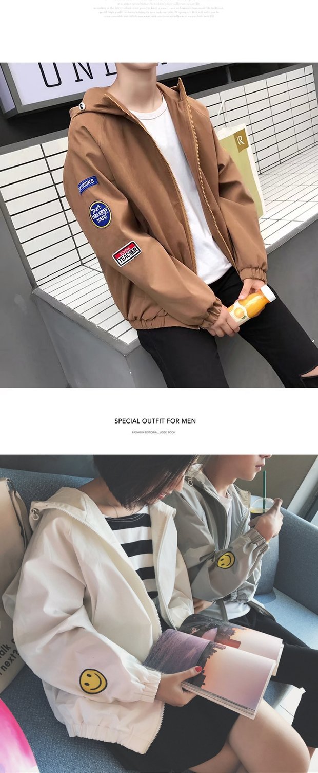 Áo khoác nam mùa xuân và mùa thu bf gió áo khoác trùm đầu Phiên bản Hàn Quốc của xu hướng học sinh đẹp trai đồng phục bóng chày hoang dã kín miệng thủy triều áo khoác bóng chày unisex