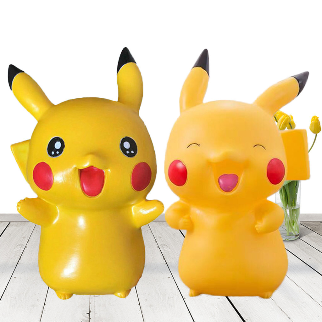 Kindergarten diy handmade toy Pikachu not broken plaster doll painted vinyl piggy bank painted white embryo
