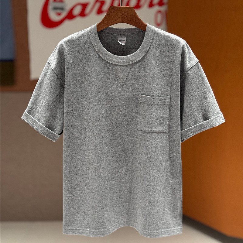American-Style Workwear Pocket Heavy-Duty 320g Pure Cotton T-Shirt for Men, Short-Sleeved, Summer, Triple-Stitched Neckline, Loose Fit, Trendy American-Style Workwear Pocket Heavy-Duty 320g Pure Cotton T-Shirt for Men, Short-Sleeved, Summer, Triple-Stitched Neckline, Loose Fit, Trendy