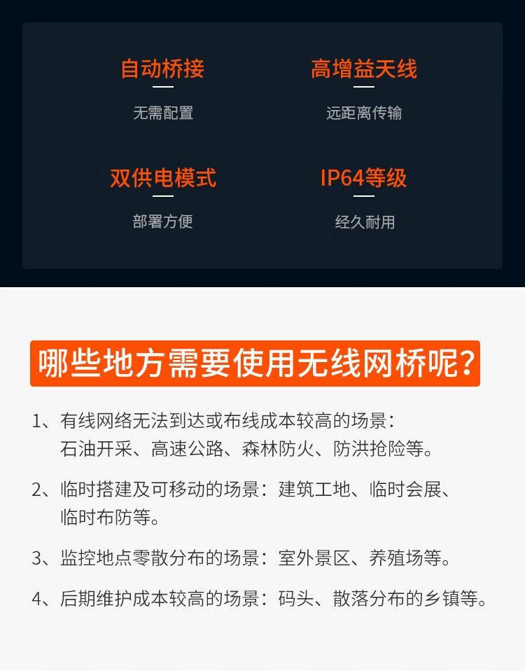 Сетевой мост 腾达o1 d3无线桥接器套装监控专用无线ap室外点对点cpe