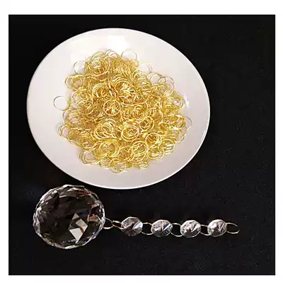 Crystal lamps and lanterns Lighting accessories Stainless steel ring bead curtain European-style lights LED flat lamp table lights Chandelier hanging decoration promotion