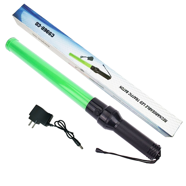 Rechargeable traffic baton fluorescent stick 54 cm LED emergency light fire command road construction warning stick