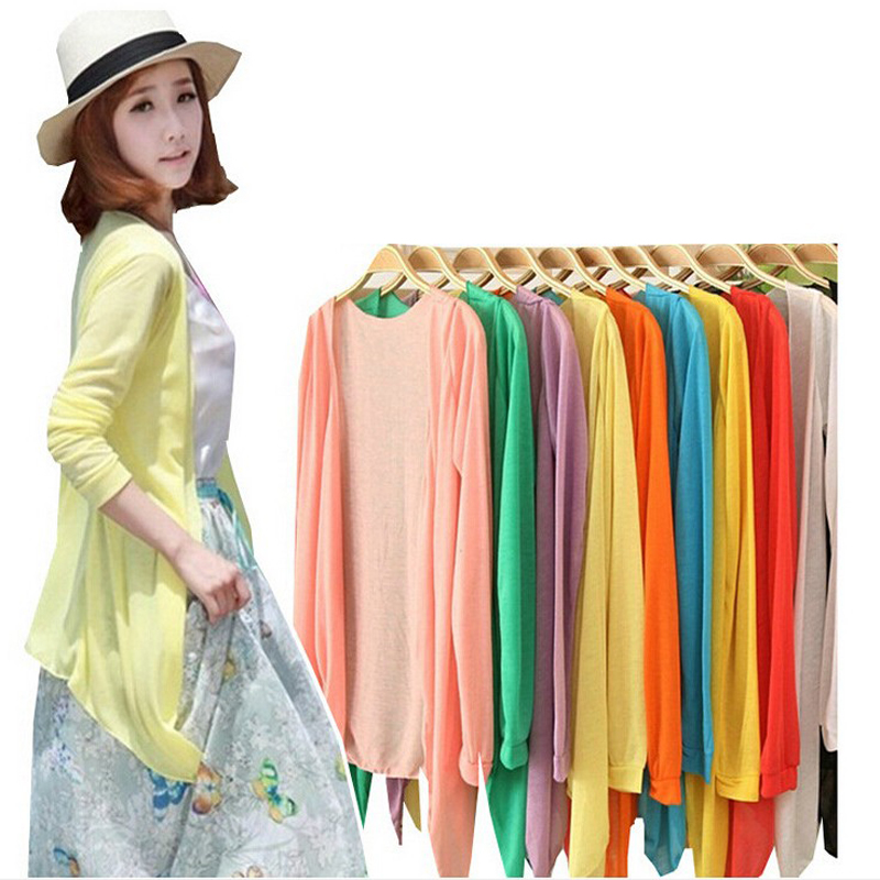 Summer slim sunscreen sweatshirt cardiovert cardiovert size mid-length version seaside beach shawl hooded cardiovercoat woman