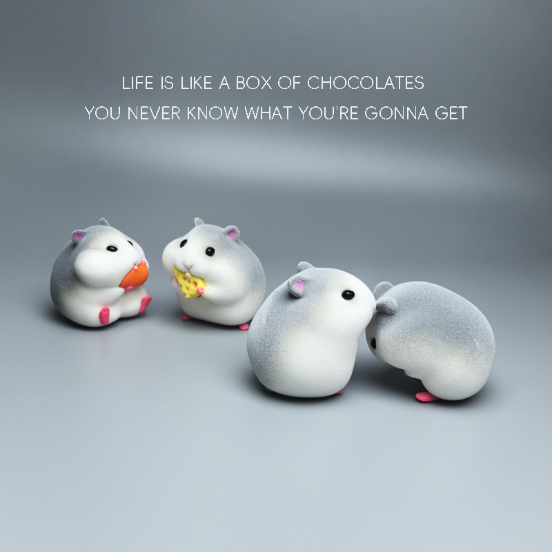Simulated Toy Hamster Blind Box Cute Plush Doll Car Dashboard Ornament Desktop Car Decoration Small Figurine
