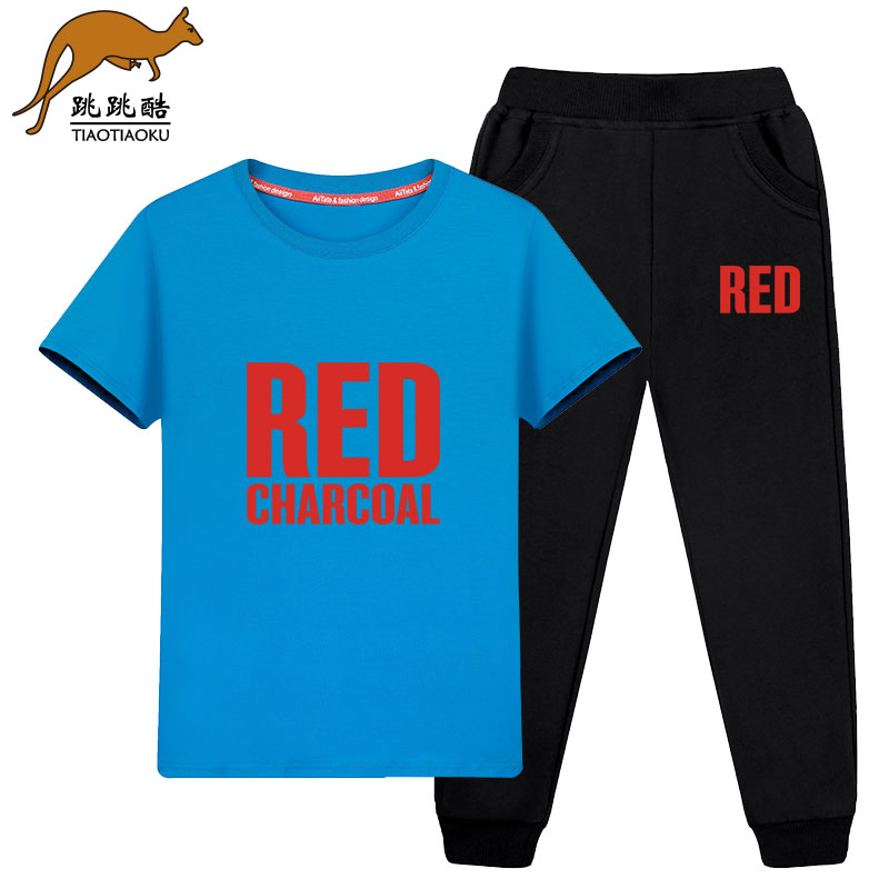 Boys mùa xuân dress Medium Và Big Kids Thể thao Set 2019 mới mùa hè ăn mặc trẻ em ngắn tay áo thun Yang-Sipong quần Set