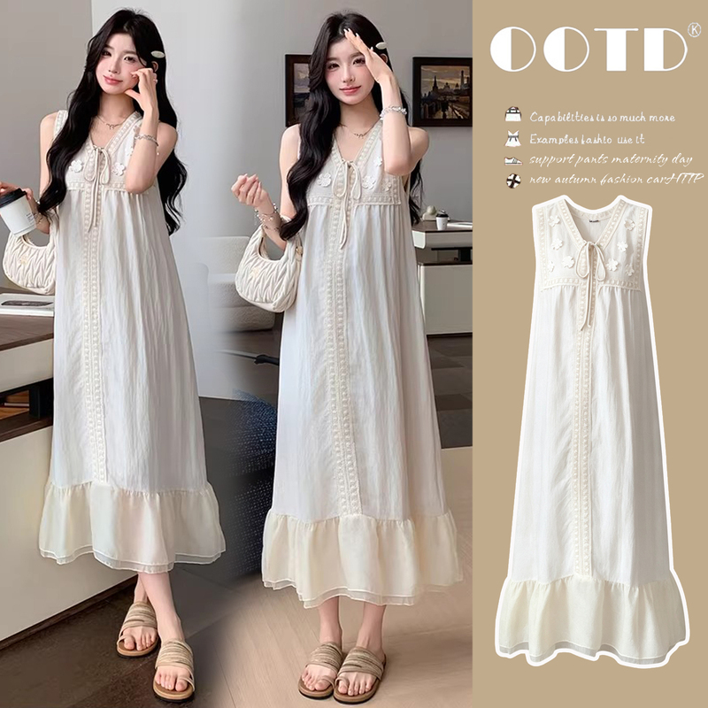 Beautiful and Stylish Maternity Dresses with a High-End Feel, Summer 2026 New Style Dresses for Pregnant Women, French-Style Outfits for Expectant Mothers