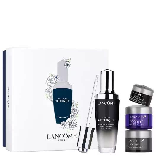 (On the way) Lancome Lancome second generation small black bottle essence muscle base liquid 50ml set eye cream face cream
