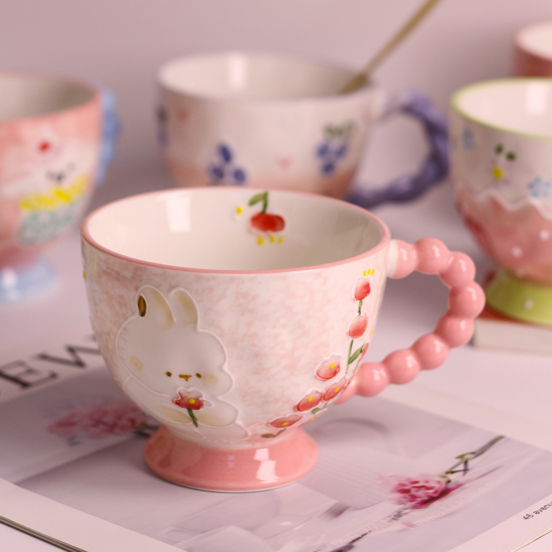 Late Tang Mug Series Set Birthday Gift for Girls High-Looking Home Breakfast Cup Water Cup