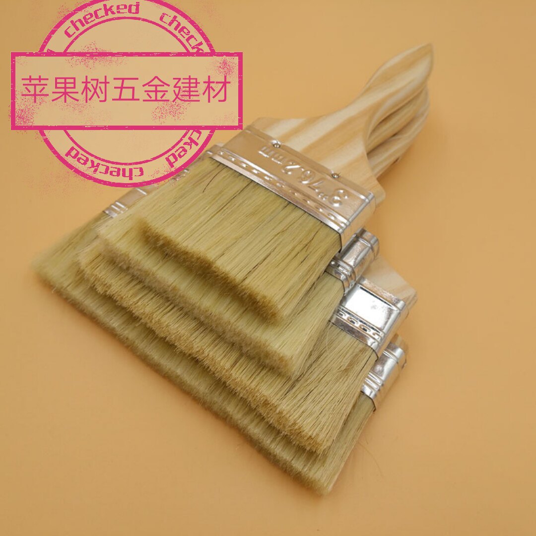 Wooden handle paint brush gray brush bristle brush custom-made long hair refresh brush 1 inch 2 inches 3 inches 4 inches 5 inches 6 inches