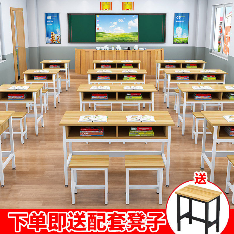 Desks and chairs training desk students double-deck desk tutoring class desk and chair tuition class with drawer direct sales