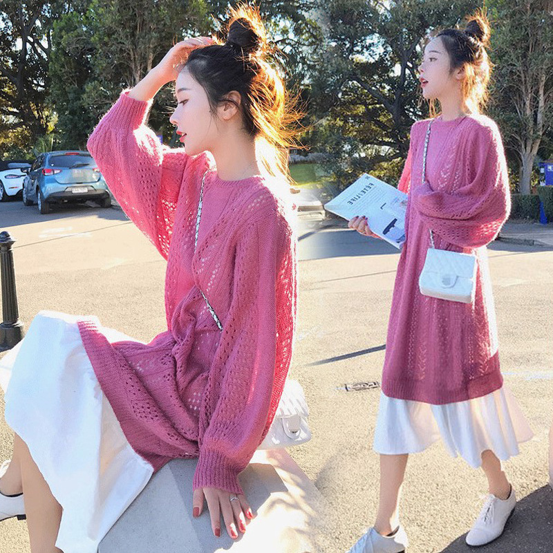 Pregnant women autumn dress fashion new set of coat small fragrance network red Yanai pie early autumn dress two sets