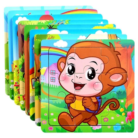 9 pieces of wooden children's puzzle educational toys Early childhood children baby early education intelligence 2-6 years old boys and girls building block toys