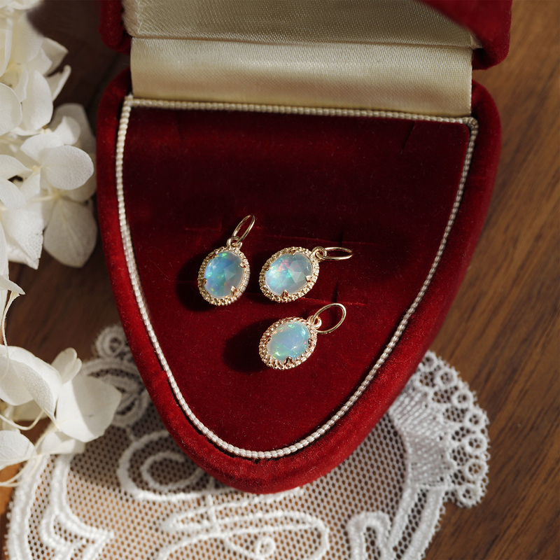 Miya Iridescent Crystal Opal S925 Sterling Silver Oval Opal Pendant Women's Unique Design Niche Necklace