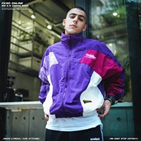 Ins siêu áo khoác mùa thu mỏng phần hip hop hip hop xu hướng áo khoác Hàn Quốc phiên bản màu sắc kết hợp áo gió màu tím áo gió chống nắng nam