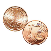 Foreign Coin Germany 1 Cent Coin 16mm Single European Union Sub-coin The whole volume of a random year True metal coin