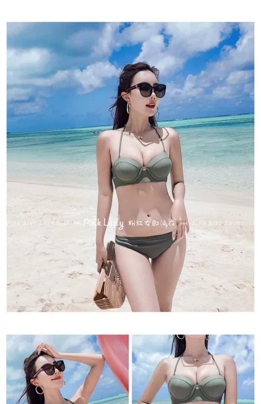 Pink Lady Châu Âu và Mỹ Bikini bikini gợi cảm ba điểm ngực nhỏ tụ tập chia tay bong bóng tắm nước nóng mùa xuân