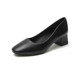 Work shoes for women, black high heels, thick heel single shoes, women's professional leather shoes, stewardess formal shoes, comfortable hotel work shoes