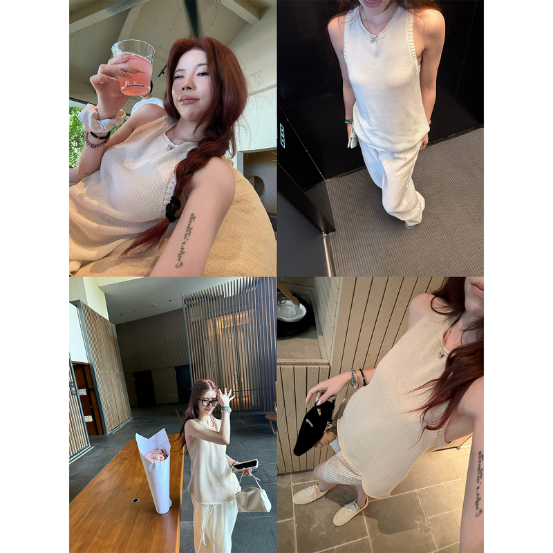 Ease Atelier Linen Cotton Three-Color Vest