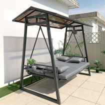 Autumn Hanging Outdoor Garden Balcony Balcony Outdoor Solar Cast Aluminum Rocking Chair Rocking Bed