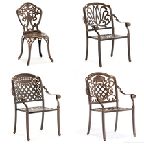 Outdoor cast aluminum table chair single chair Leisure room garden household iron-art dining chair Lu balcony backstopping chair