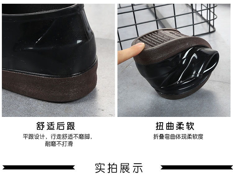 Mùa xuân và mùa thu kéo lại thấp giúp nữ đi mưa ống ngắn nam và nữ giày cao su che giày không thấm nước giày mưa cộng với chất liệu cotton dày chống trơn trượt giày ủng đi mưa