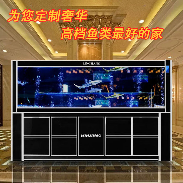 Large ecological fish tank Aquarium 3 meters 2 meters 1 8 meters 1 5 meters 1 2 meters Glass large bottom filter red dragon tank