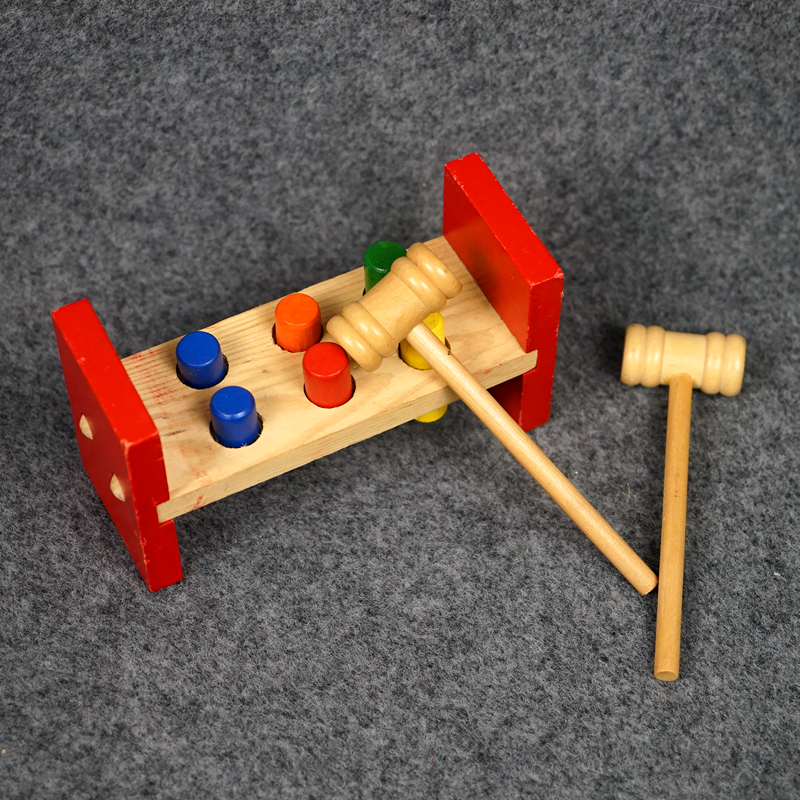 2-3-5-year-old baby puzzle early teaching piling bench toy baby children wisdom knockout stage color cognition teaching aids a