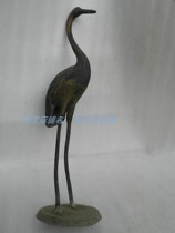 Copper Crane copper miscellaneous pieces old bronze pieces old bronze objects Wen Fang Ya ornaments ornaments decorative antiquities