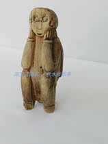 Pure handmade old wood statues old objects folk Miscellaneous antique wood monkey carvings